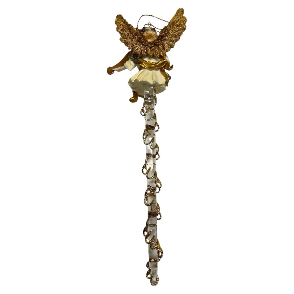Vintage Avon 1997 Sparkling Icicle Angel Christmas Ornament Holiday Glass/Resin
